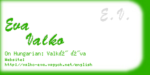 eva valko business card